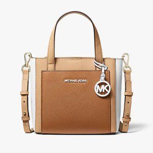 Michael Kors Small Gemma Tri-Color Pebbled Leather Satchel and Crossbody Purse